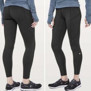 Lululemon Fast & Free 7/8 Tight II, *Nulux 25", Black, W5BJGS, Size 10